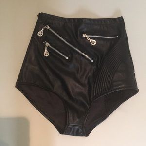 Faux leather hot pants